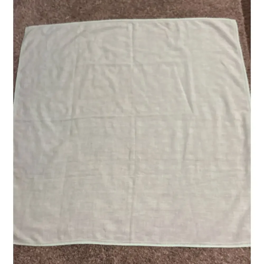 Vintage Hemstitched Pair of Mint Green Square Table Linens Tablecloths 1960s